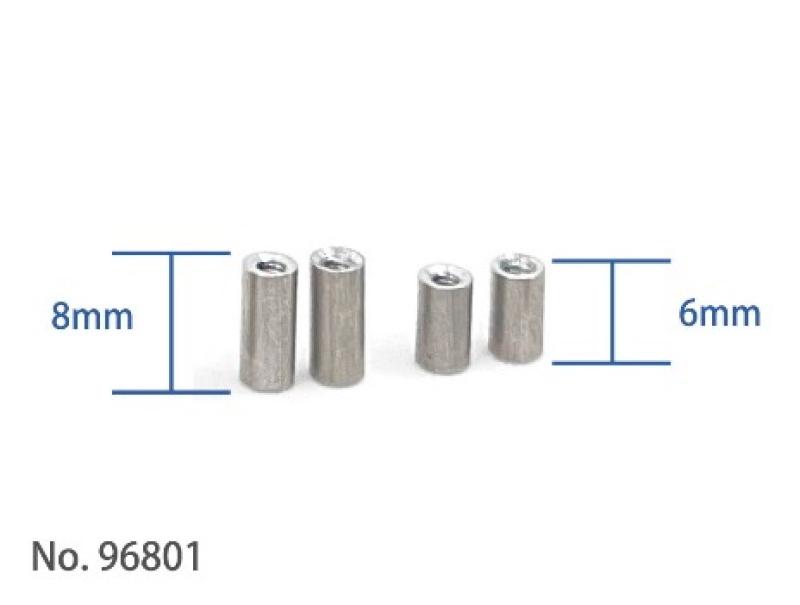 96801 M2 Aluminum pillars M2*8mm 2pcs